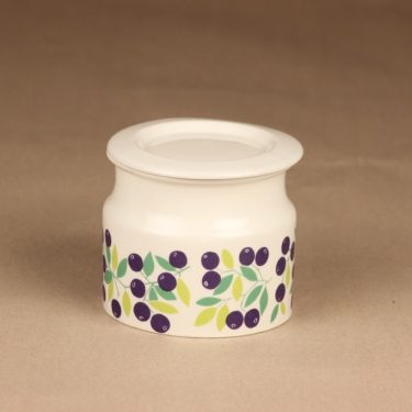 Arabia Pomona blueberry jar with lid designer Raija Uosikkinen