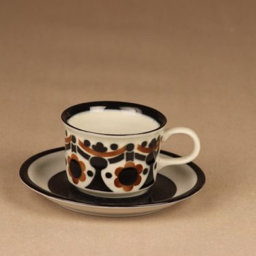 Arabia Riikka kahvikuppi, ruskea, musta, suunnittelija Anja Jaatinen-Winquist,