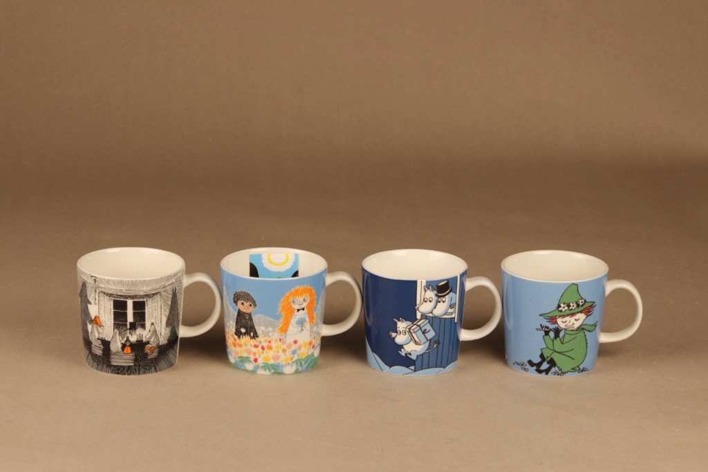 Arabia Teema Moomin mugs 4 pcs set 2 designer Tove Jansson
