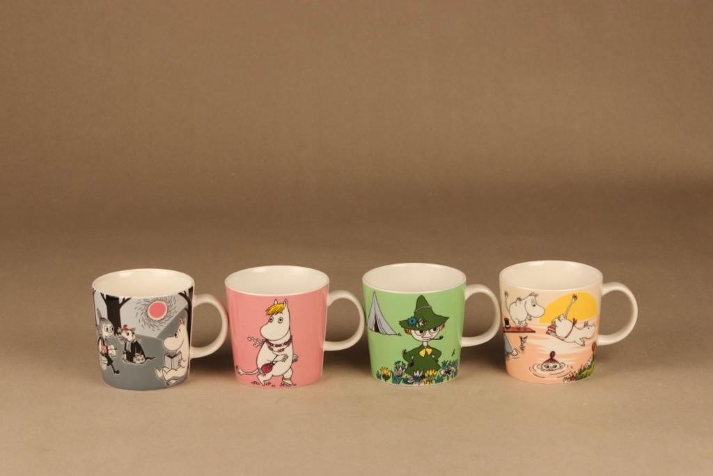 Arabia Teema Moomin mugs 4 pcs set 10 designer Tove Jansson