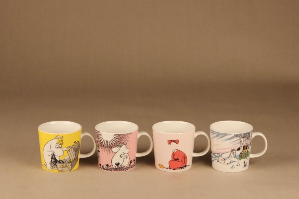 Arabia Teema Moomin mugs 4 pcs set 13 designer Tove Jansson
