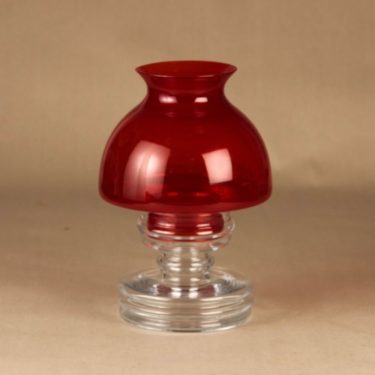 Riihimäen lasi Apollo kynttilälyhty, punainen, suunnittelija Nanny Still,