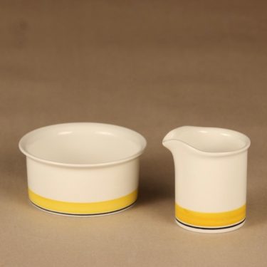 Arabia Faenza sugar bowl and creamer, yellow designer Peter Winquist