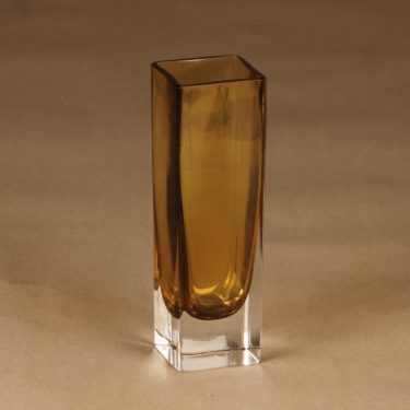 Nuutajärvi KF 296 vase amber designer Kaj Franck