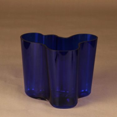 Iittala Aalto Collection cobalt blue vase designer Alvar Aalto