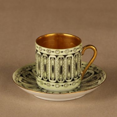 Arabia Hillevi mocca cup, hand-painted designer Esteri Tomula
