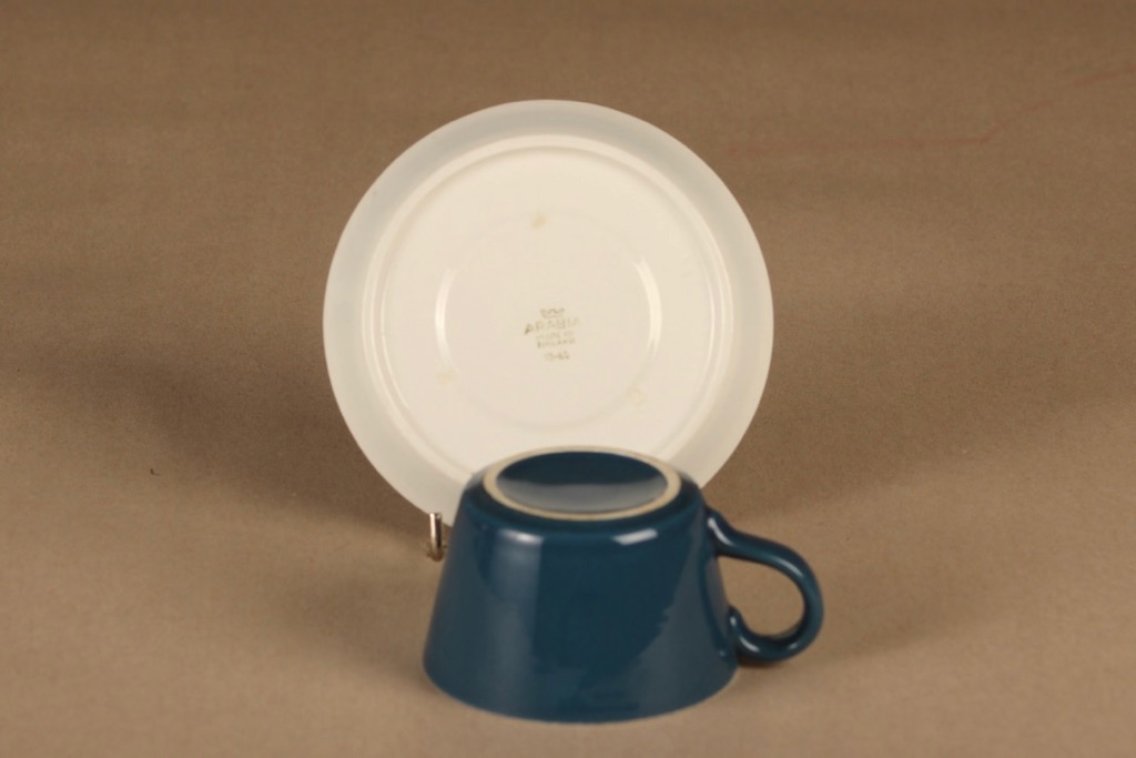 Arabia Myrtti kahvikuppi, sininen, suunnittelija Kaarina Aho, yksivärinen kuva 3