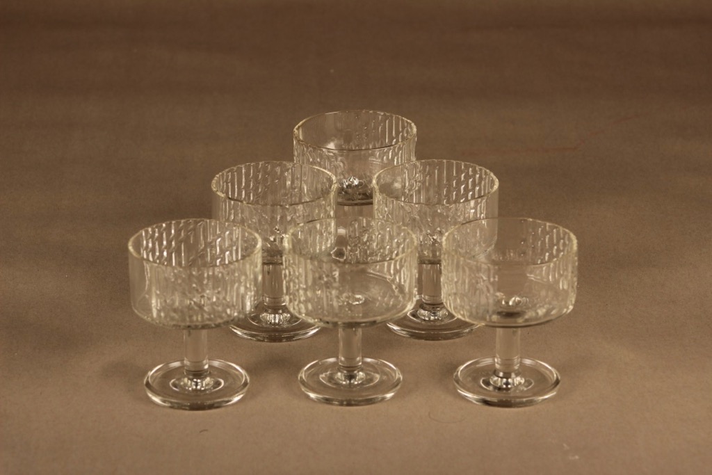 Riihimäen lasi Flindari Coctail-lasi, jalallinen, 6 kpl, suunnittelija Nanny Still, jalallinen,