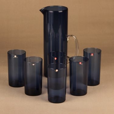 Iittala I-lasi pitcher ja 6 glass, 1+6 set designer Timo Sarpaneva