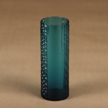 Riihimäen lasi Flindari glass, turquoise designer Nanny Still