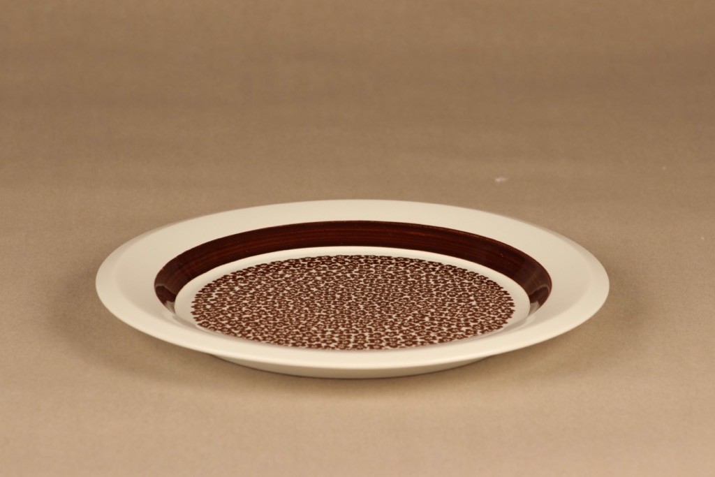 Arabia Faenza brown plate 24.5 cm designer Inkeri Seppälä