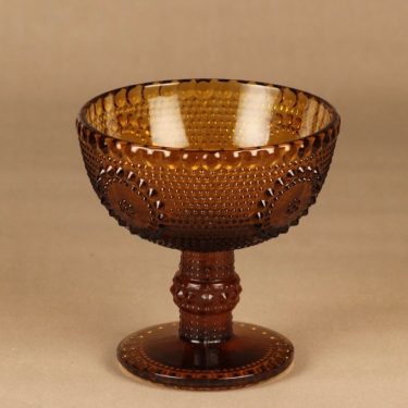 Riihimäen lasi Grapponia bowl with feet designer Nanny Still