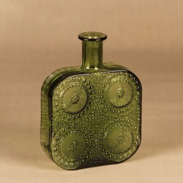 Riihimäen lasi Grapponia bottle, green designer Nanny Still