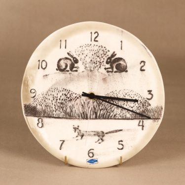 Nuutajärvi art glass clock, signed designer Kerttu Nurminen