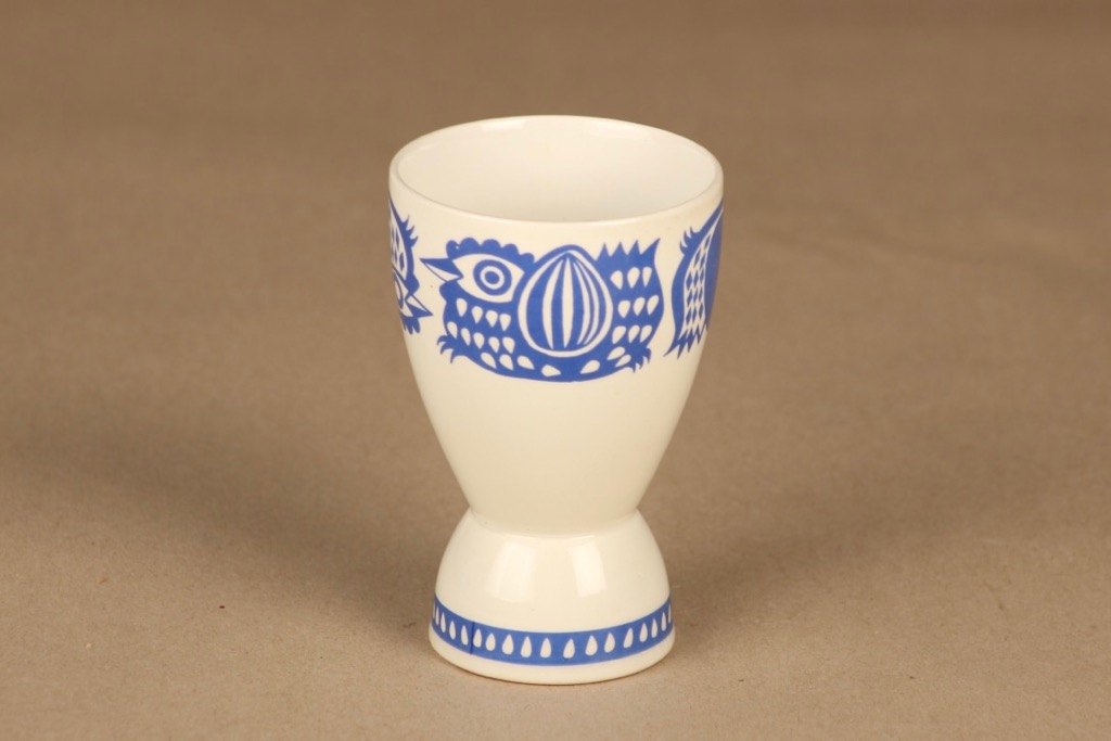 Arabia Kananpoika coblet/egg cup, blue designer Gunvor Olin-Grönqvist
