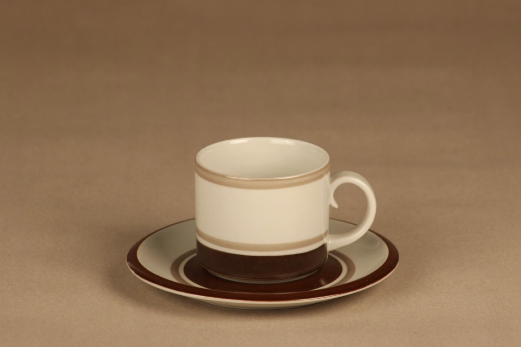 Arabia Pirtti tea cup, stripe decorative designer Raija Uosikkinen