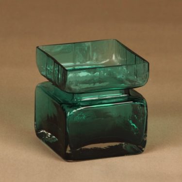 Riihimäen lasi Pala vase, turquoise green designer Helena Tynell