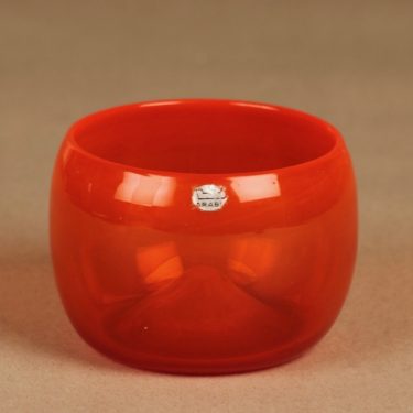Nuutajärvi Rosso art glass bowl suunnittelija Kaj Franck