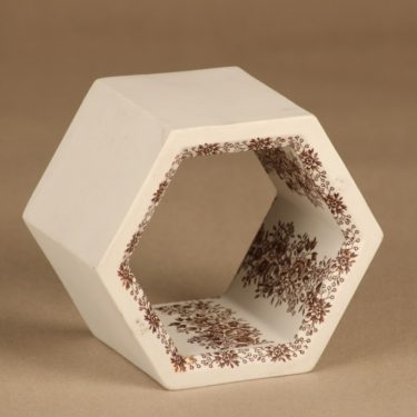 Arabia Hexagon art ceramic object, brown designer Brut Bryk