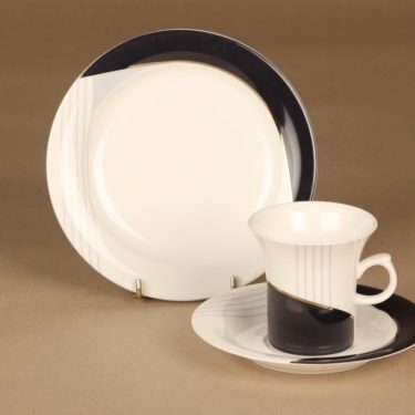 Rörstrand/Arabia Lyyra coffee cup and plates (2) designer Tove Slotte