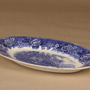 Arabia Maisema serving plate, blue designer unknown