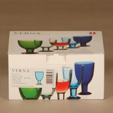 Iittala Verna wine glass light blue 22 cl, 2 pcs designer Kerttu Nurminen