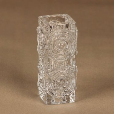 Riihimäen lasi Rengas candle holder/vase, clear designer Tamara Aladin