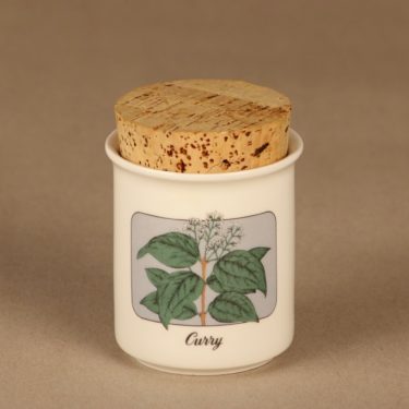 Arabia maustepurkki, Curry, suunnittelija Veikko Roininen, Curry, serikuva, mauste, Curry