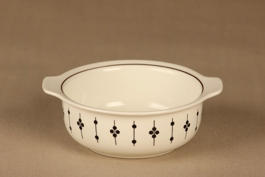Arabia Kartano bowl, black/white designer Esteri Tomula