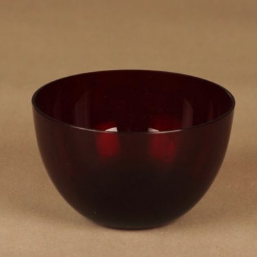 Nuutajärvi bowl, ruby designer Kaj Franck