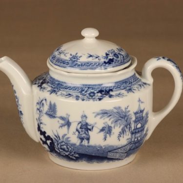 Arabia Singapore tea pot, blue designer unknown