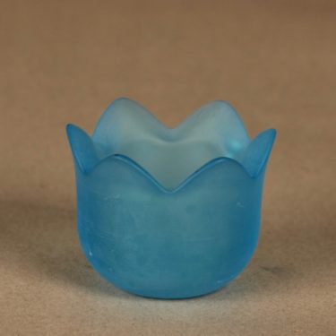 Iittala Tulip candle lantern, matt blue designer Jorma Vennola