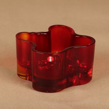 Iittala Aalto candle lantern, fiery red designer Pentagon design