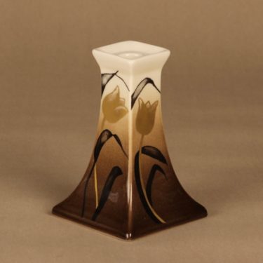 Arabia HLS kynttilänjalka, käsinmaalattu, suunnittelija Heljä Liukko-Sundström, käsinmaalattu
