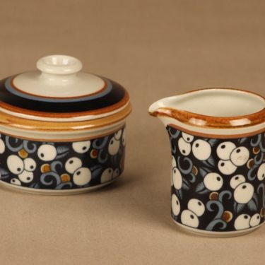 Arabia Taika sugar bowl and creamer designer Inkeri Seppälä