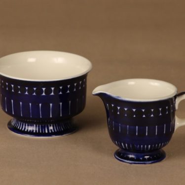 Arabia Valencia sugar bowl and creamer, hand-painted designer Ulla Procope