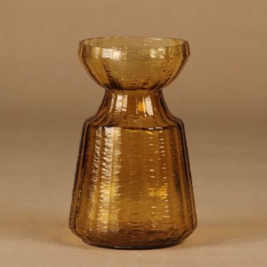 Riihimäen lasi Hyasintti vase, amber designer Tamara Aladin