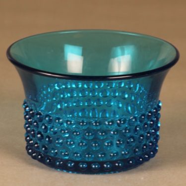 Nuutajärvi Näppylä malja, turkoosi, suunnittelija Saara Hopea,