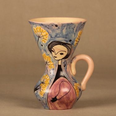 Kupittaan savi vase, hand-painted designer Laila Zink