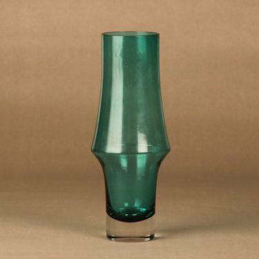 Riihimäen lasi 1374 vase, turquoise designer Tamara Aladin