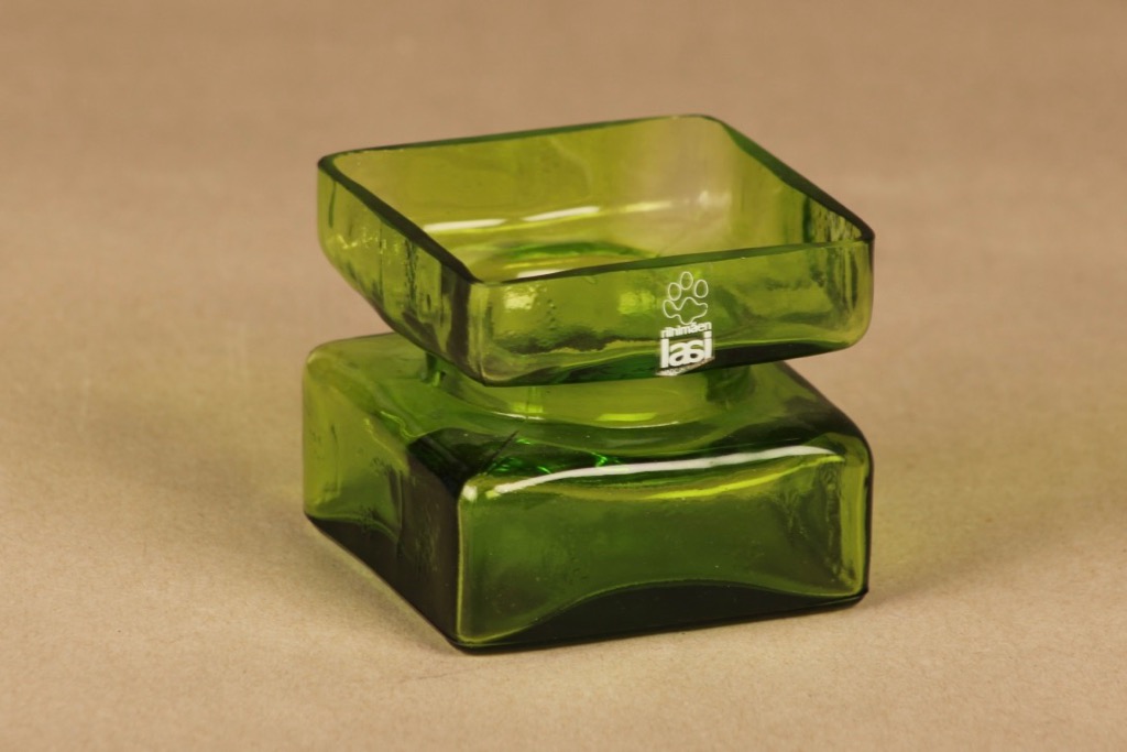 Riihimäen lasi Pala vase green, size 2/6 designer Helena Tynell