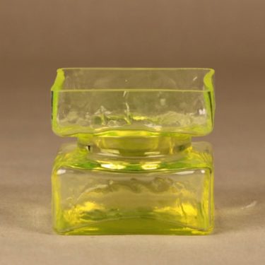 Riihimäen lasi Pala vase yellow, size 2/6 designer Helena Tynell