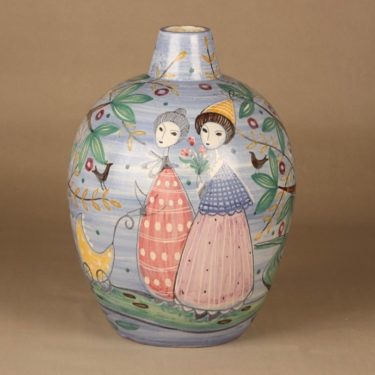 Kupittaan savi vase BIG, hand-painted designer Laila Zink