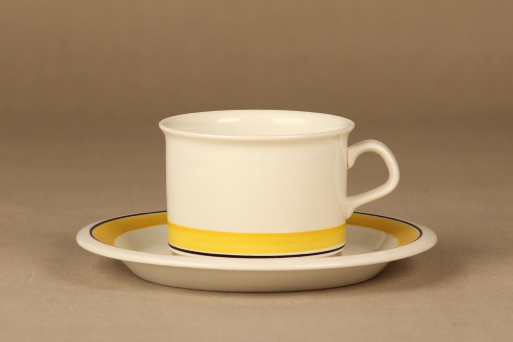 Arabia Faenza tea cup, stripe decorative designer Peter Winquist