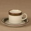 Arabia Karelia kahvikuppi, ruskea, harmaa, 6 kpl, suunnittelija Anja Jaatinen-Winquist, raitakoriste kuva 2