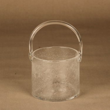 Nuutajärvi Sargasso glass basket, signed designer Kaj Franck