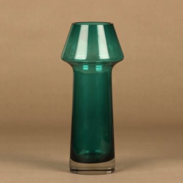 Riihimäen lasi Stromboli vase, turquoise designer Aimo Okkolin