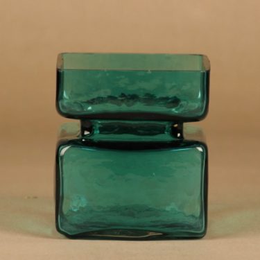 Riihimäen lasi Pala vase, turquoise green designer Helena Tynell