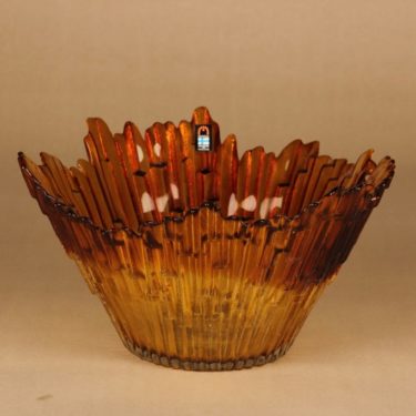 Humppila Revontulet bowl, brown/yellow designer Tauno Wirkkala