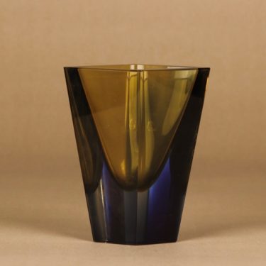 Nuutajärvi Prisma art glass, signed designer Kaj Franck